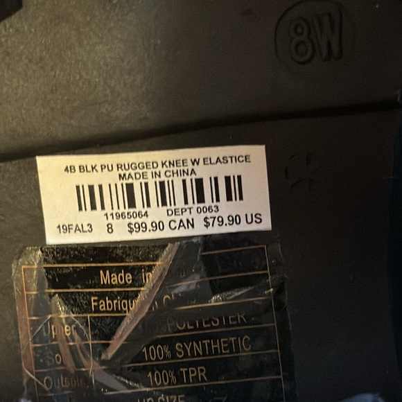 Black knee high boots.  Never worn.  Extra large calf (10”). - Picture 4 of 5